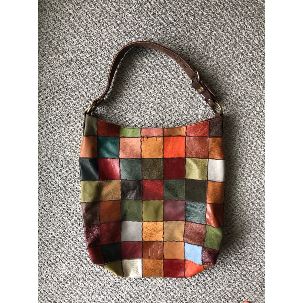Lucky Brand Leather and Suede Patchwork Bag